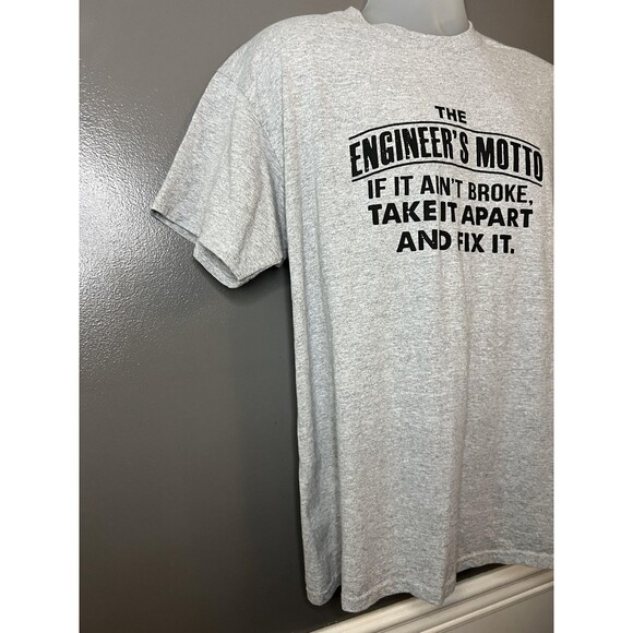 Gildan Engineer's Motto Shirt Mens Large Gray Funny Engineering Graphic Tee - Picture 2 of 6